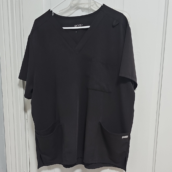 Jockey Black Unisex 4 Pocket Scrub Top - Picture 1 of 8
